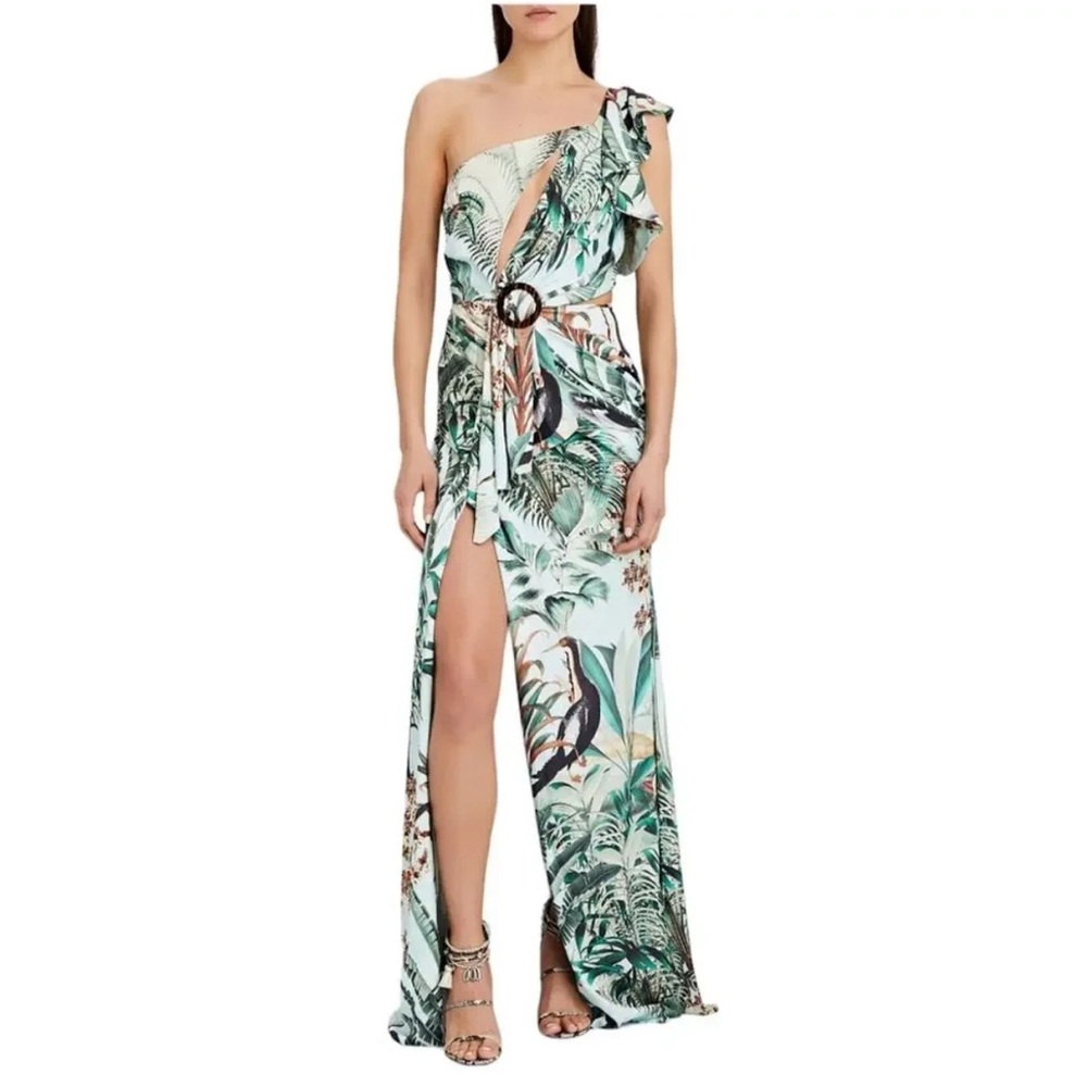 PatBo EDEN PRINT ONE SHOULDER MAXI DRESS SZ 2